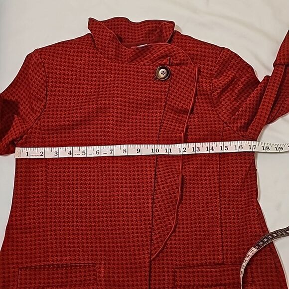 Cabi Red Houndstooth Celebration Jacket New York Preppy Style 3546 small - Picture 6 of 11